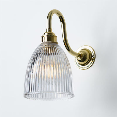 Elongated Prismatic Wall Light : Swan Arm : Bathroom Version