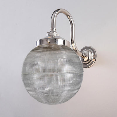 Outlet Prismatic Globe Wall Light - Polished Nickel