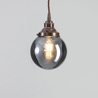 Globe Blown Glass Pendant Light : Smoked