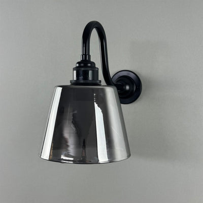 Tapered Smoked Glass Wall Light : Swan Arm