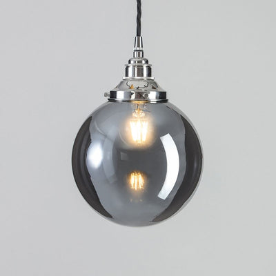 Globe Blown Glass Pendant Light : Smoked