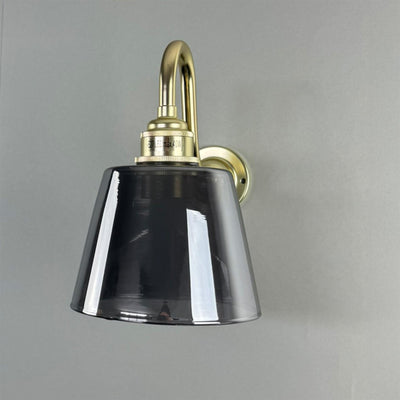 Tapered Smoked Glass Wall Light : Swan Arm