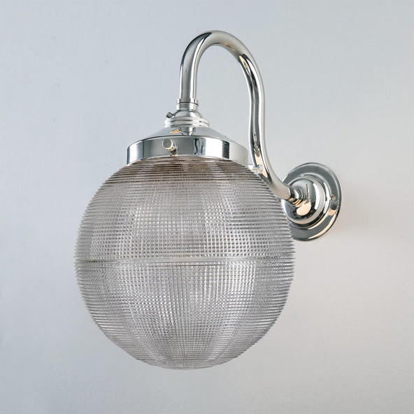 Outlet Prismatic Globe Wall Light - Polished Chrome