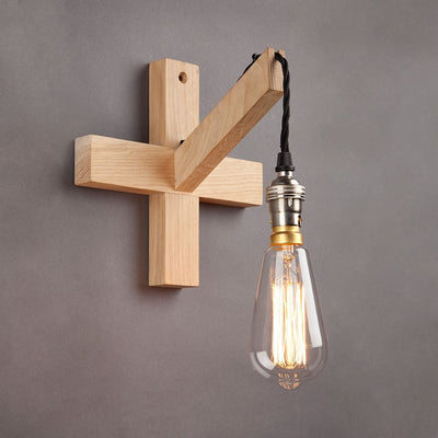 Oak Bulb Wall Light