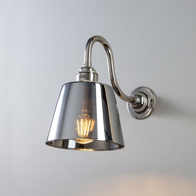 Tapered Smoked Glass Wall Light : Swan Arm