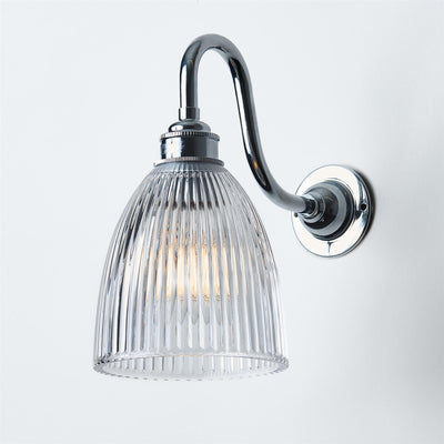 Elongated Prismatic Wall Light : Swan Arm : Bathroom Version