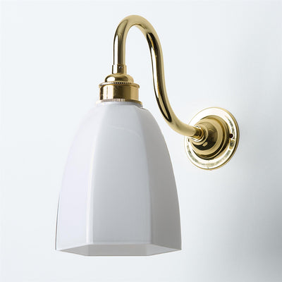 Gatsby Wall Light : Swan Arm : Bathroom Version
