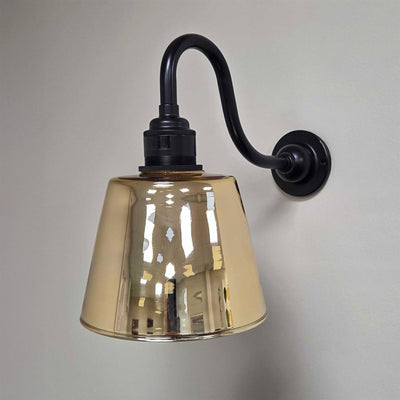 Outlet Tapered Wall Light : Swan Arm : - Polished Brass Shade